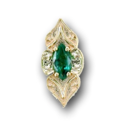 N634 14K ELONGATED SLIDE WITH MARQUISE CENTER 